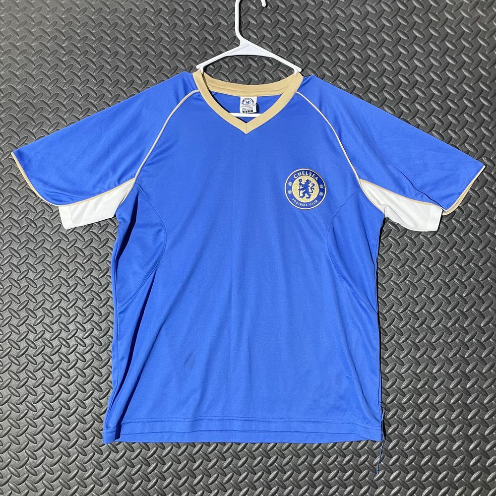 Vintage Y2K Chelsea Fc Football Training Athletic Top Blue Men's Size‎ Small